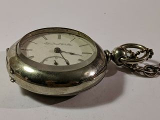 Elgin Antique Pocket Watch - Dueber Silverine Case - 18s 7j Gilded Hunter 1894
