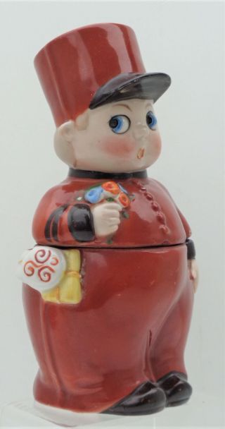 Art Dec0 1930s German Goebel Bell Hop Red Cap Candy Tobacco Jar