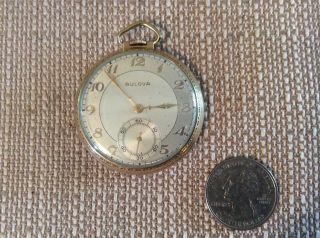 Vintage Swiss Bulova Pocket Watch,  17 Jewels,