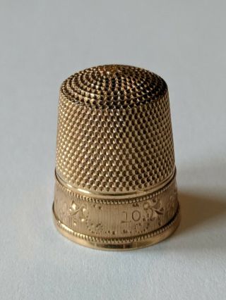 Antique Simons Bros 10k Solid Gold Sewing Thimble