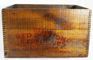 Vintage Red Diamond Explosives Dynamite Wood Box Crate Austin Power Co Ohio 2