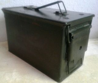 Vintage Metal Ammunition Ammo Box Can Military Old