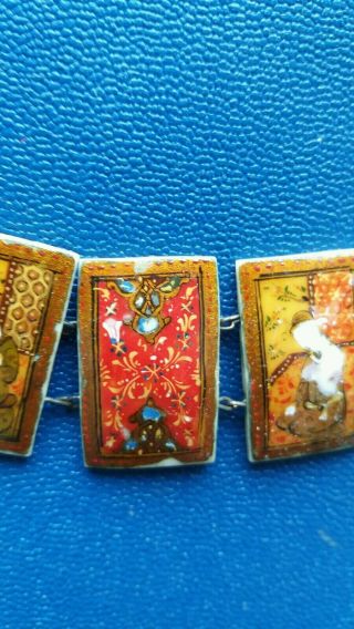 fine hand painted oriental bracelet,  may be Persian or chinese very unique 7
