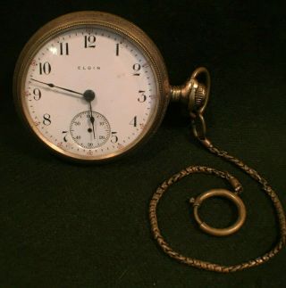 Antique Gold Filled Elgin Pocket Watch - 17 Jewel - Year 1907