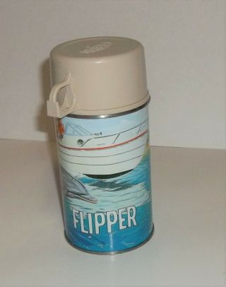 1966 Flipper Tv Show Thermos For Lunchbox Ivan Tors