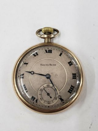 Vintage 12 Size South Bend Pocketwatch 15 Jewel Model 407 - Runs