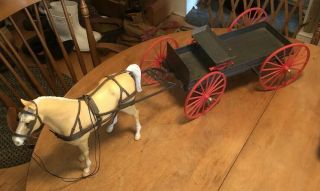 Vintage Marx Johnny West Horse And Covered Wagon Toy Carriage