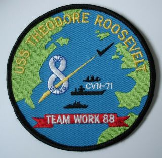 Us Navy Patch - Uss Theodore Roosevelt - Team Work 88 - Cvn - 71 - Air Wing