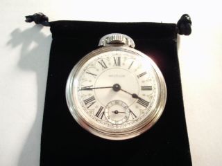 Vintage 16S Pocket Watch Chevrolet Auto Theme Case & Fancy Dial Runs Well. 5