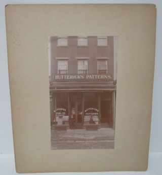 Rare Antique Buttericks Sewing Patterns Store Front Photograph Agent W H Clark