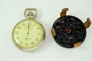 Elgin Timer World War Ii Era Rcaf Ref.  6e/39 Pocket Watch Base Metal Dates 1943