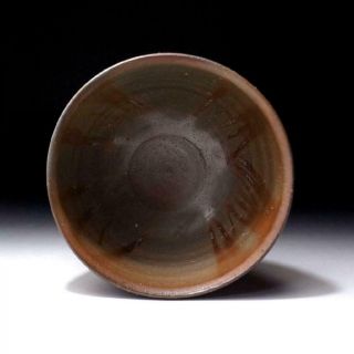 VL7: Vintage Japanese Pottery Tea bowl,  Bizen ware with Signed wooden box 7