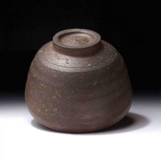 VL7: Vintage Japanese Pottery Tea bowl,  Bizen ware with Signed wooden box 8