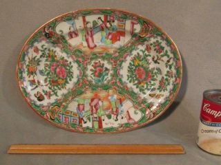 Antique Chinese Export Rose Medallion 13 " Oval Platter / Serving Tray