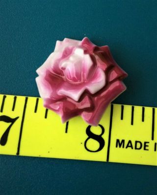 Vintage Realistic Toshikane Japan Arita Porcelain Rose Button - 1 1/8 "