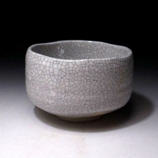 ZE6: Japanese Pottery Tea Bowl,  Seto Ware,  Natural glaze cracks,  WABI SABI 2