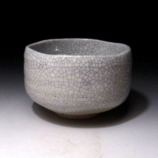 ZE6: Japanese Pottery Tea Bowl,  Seto Ware,  Natural glaze cracks,  WABI SABI 3