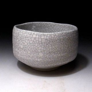 ZE6: Japanese Pottery Tea Bowl,  Seto Ware,  Natural glaze cracks,  WABI SABI 5