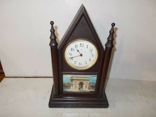 Haven 8 Day Miniature Balance Wheel Steeple Clock Circa.  1930