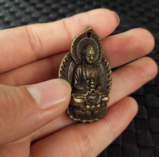 China ' s archaize brass Sakyamuni Buddha Small pendant 5