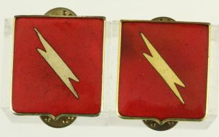 Vintage Us Military Dui Insignia Pin Set 73rd Field Artillery Battalion