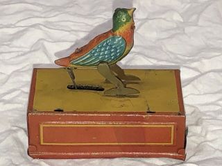 Early Vintage 1920’s/30’s Tin Litho Wind Up Bird—JAJ—Made In Germany 2