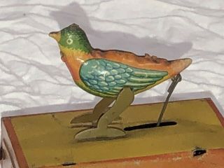 Early Vintage 1920’s/30’s Tin Litho Wind Up Bird—JAJ—Made In Germany 3
