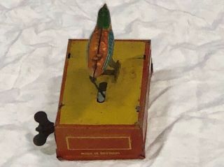 Early Vintage 1920’s/30’s Tin Litho Wind Up Bird—JAJ—Made In Germany 5