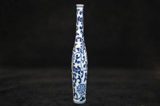 Exquisite Chinese Old Hand - Painted Blue And White Porcelain Vase Rt