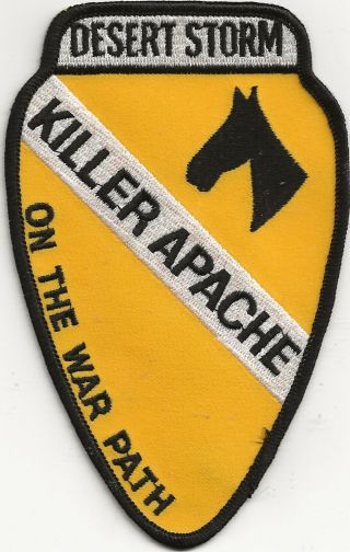 R/orig Ds " 1st Cav Div,  Killer Apache,  On The War Path " Patch - Emb On Twill