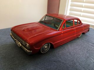 Vintage 1960s Tin Litho Friction Ford Falcon Bandai