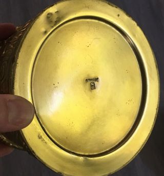 Antique Erhard & Sohne Brass Repousse Art Deco Nouveau Tobacco Box Jar Canister 7