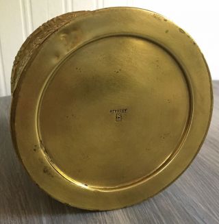 Antique Erhard & Sohne Brass Repousse Art Deco Nouveau Tobacco Box Jar Canister 8