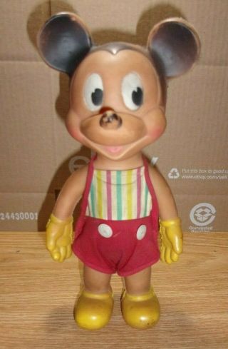 Vintage Mickey Mouse Sun Rubber Company Soft Rubber,  Outfit RARE 8