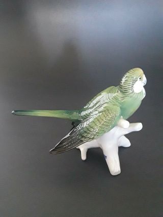 Karl Ens Porcelain Figurine,  Green Budgie/Parakeet 3