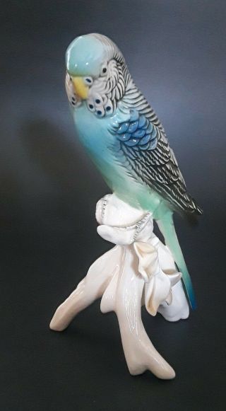 Karl Ens Porcelain Figurine,  Blue Budgie/parakeet