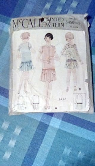 Vintage Antique 20s Mccall Girls Flapper Dress Sewing Pattern 5450 Size 6