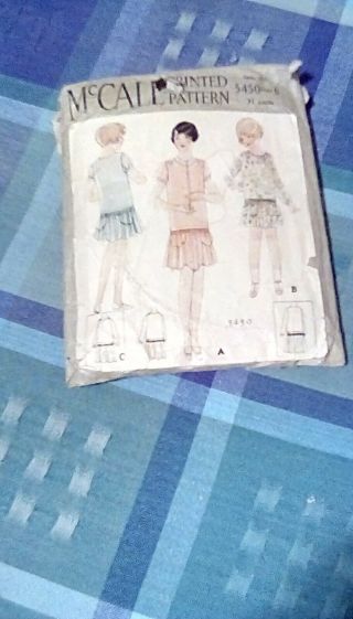 Vintage antique 20s McCall Girls Flapper Dress Sewing Pattern 5450 Size 6 2