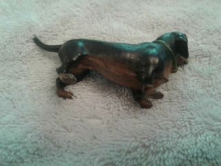 Antique Austrian Bronze Figure Of Daschund.  3 1/2 in Long 3