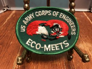 Vintage Us Army Corps Of Engineers Eco - Meets Patch Green And Red Fox