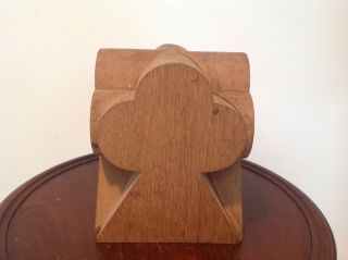 Antique Victorian Carved Solid Oak Wood Newel Post Cap Gothic Trefoil Clover 7 