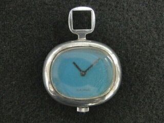 Tiffany & Co.  Pocket Watch Pendant Hand Winding Blue Silver Tone 20160057700 G