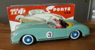 Vintage Tin Toy Friction Drive Roadster Sports Car Mf 763 - W/ Box
