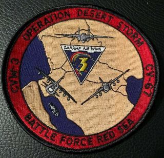 Operation Desert Storm Cv67 - Cvw3 Battle Force Red Sea U.  S.  Navy Carrier Patch