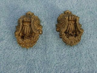 Antique Mantle Shelf Clock Harp Style Side Trim Ornaments Sessions Gilbert Welch
