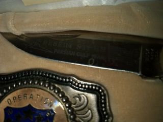 Buck Special Limited Edition Desert Storm Commemorative Knife,  belt buckle,  pin 4