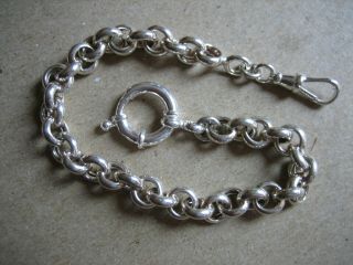Vintage Unique S/silver Pocket Watch Chain 9.  In.  Long