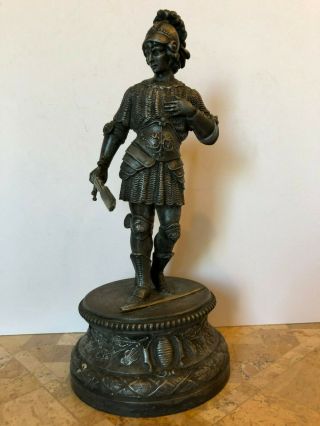 Roman Soldier Antique Spelter Figurine