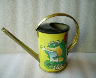 Vintage Metal Tin Litho Watering Can Toy,  Germany/east Germany - Gdr,  1970 - 80