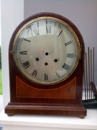 LARGE ANTIQUE GUSTAV BECKER BRACKET / MANTLE CLOCK CASE with DIAL & CHIME BARS 2